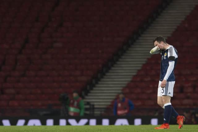 Andrew Robertson pictured during the 1-0 win over Slovenia earlier in the campaign. Picture: SNS