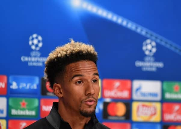 Scott Sinclair faces the media ahead of Celtic's clash against Bayern Munich.