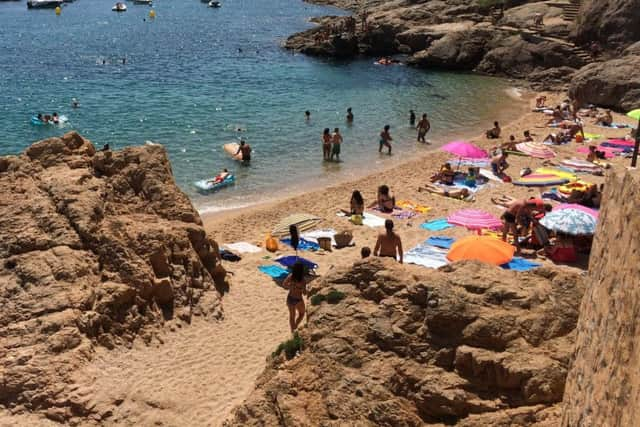 A sandy cove at Tamariu. Photograph: Kirsty Hoyle