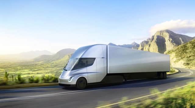 The new electric lorry. (Tesla via AP)