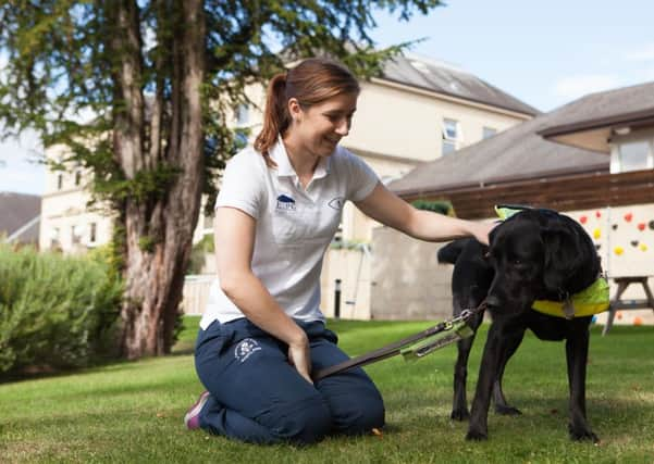 Gold medallist sprinter Libby Clegg revisits the Royal Blind School. Photograph: Toby Williams