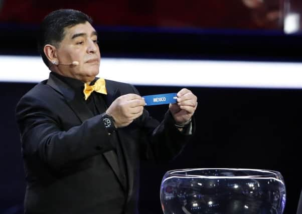 Diego Madardona draws Mexico in Group F. Picture: AP.