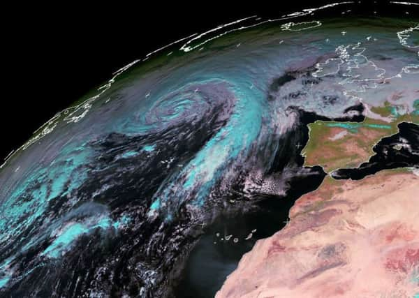 Storm Carolines progress shown from space

Images captured by the University of Dundee Satellite Receiving Station over the last 72 hours show the progress of Storm Caroline as it passes over the British Isles. Picture: Dundee University