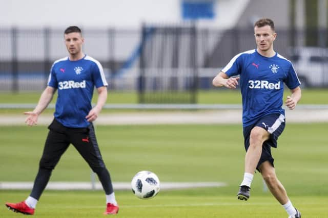 Andy Halliday, right, and Michael O'Halloran have recently returned to Rangers from separate loan deals. Picture: SNS