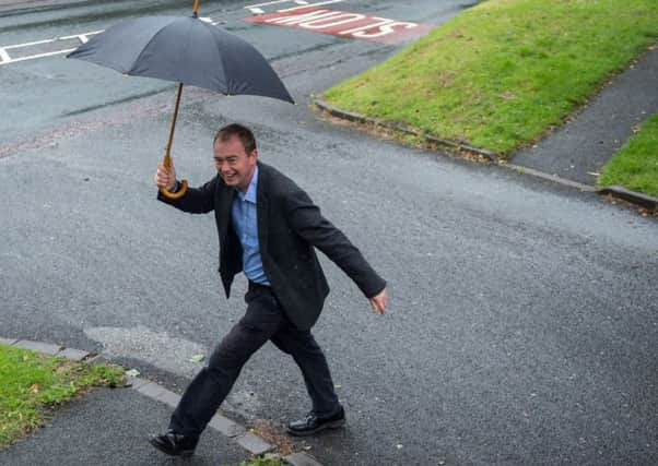 Tim Farron in Kendal, in his Westmorland & Lonsdale constituency, on polling day. Picture: Oli Scarff/Getty