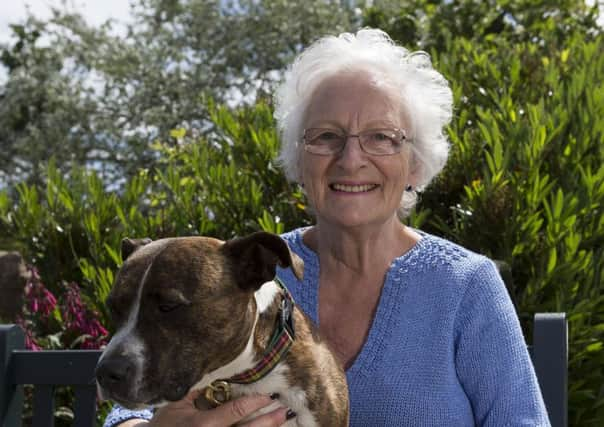 Duchess of Hamilto with her Dogs Tara and Massie.

Picture: Alan Rennie