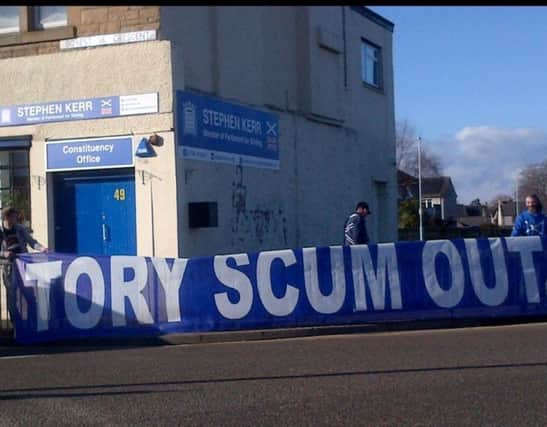 The protest. Picture: Twitter/Stephen Kerr MP