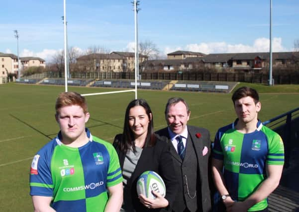 Melissa Singh pictured with club President Stevie Douglas and