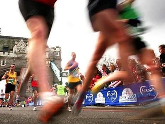 Runners at the London Marathon