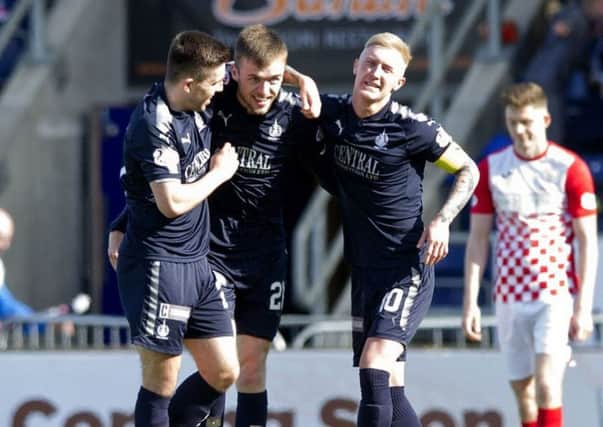 Falkirk's Ryan Blair celebrates scoring to make it 1-0. Picture: SNS/Garry Williamson