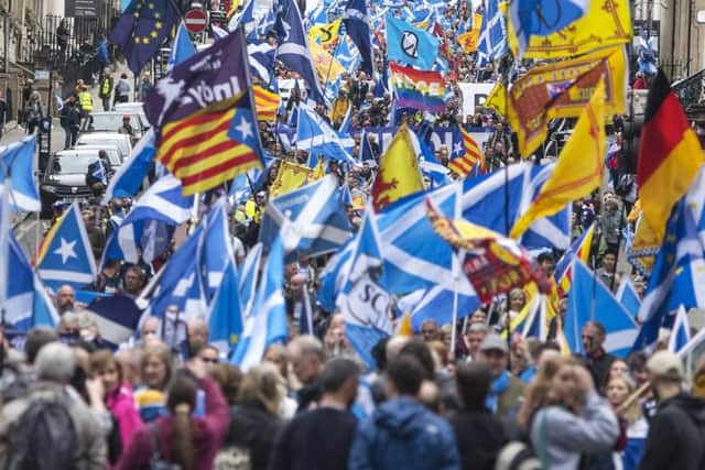 Police estimated around 35,000 marchers took part. Picture: John Devlin