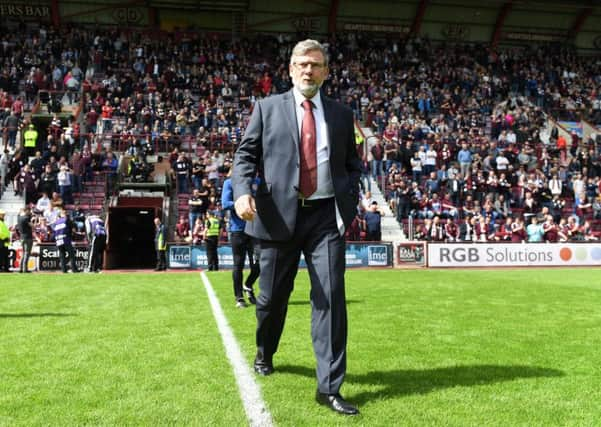 Craig Levein walks across the Hearts pitch ahead of the clash with Celtic. Picture: SNS Group