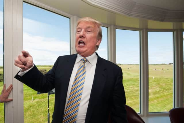 Mr Trump unveils the multi-million pound refurbishment of the Trump Turnberry clubhouse in 2015. Picture: John Devlin/TSPL