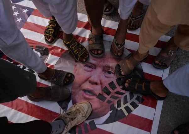 Donald Trump has become the subject of angry demonstrations around the world for a variety of reasons (Picture: AFP/Getty)