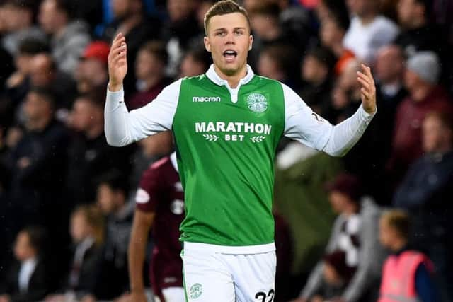 Florian Kamberi has scored nine goals since joining Hibs on loan. Picture: SNS