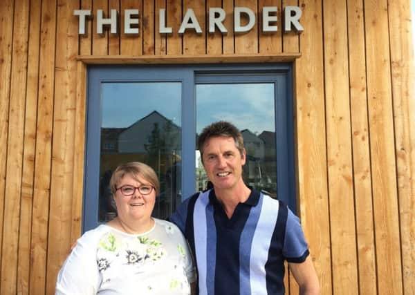 Larder founder Angela Moohan with Peter Stirling, managing director of Stirling Developments.