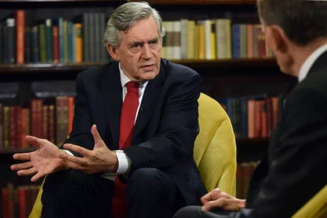 Former Labour prime minister Gordon Brown (left) speaking to Andrew Marr. Picture: PA Wire