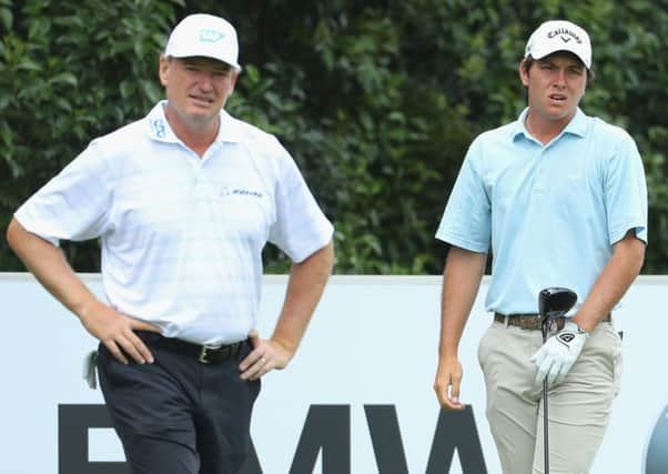 Amateur champion Jovan Rebula, left, with his uncle, Ernie Els. Picture: Warren Little/Getty Images