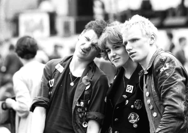 Young punks at the Edinburgh Rock Festival at Ingliston in September 1979. PIC: TSPL.