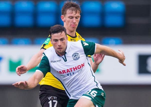 Lewis Stevenson in action for Hibernian. Pic: SNS/Ross Parker