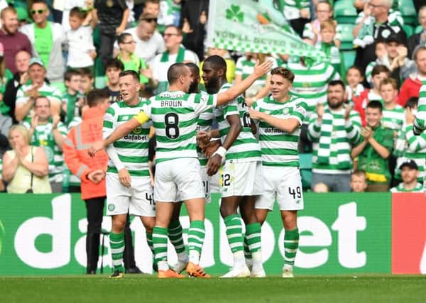 Celtic players celebrate their comfortable first qualifying round win over FC Alashkert. Picture: Craig Foy/SNS