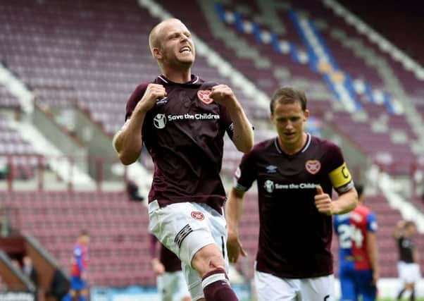 Steven Naismith celebrates scoring his second goal against Inverness. Picture: SNS.