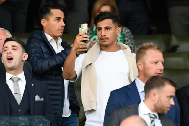 Australia winger Daniel Arzani took in Celtics first-leg draw with AEK Athens this week ahead of a move to the Scottish champions. Picture: SNS.