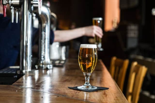 21/03/17 .GLASGOW. Stock shot of schooner glass. schooner with beer. For Sean Murphy story.