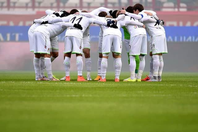 Players of FC Ufa ahead of a Russian Premier League match against Lokomotiv Moscow. Picture: Epsilon/Getty