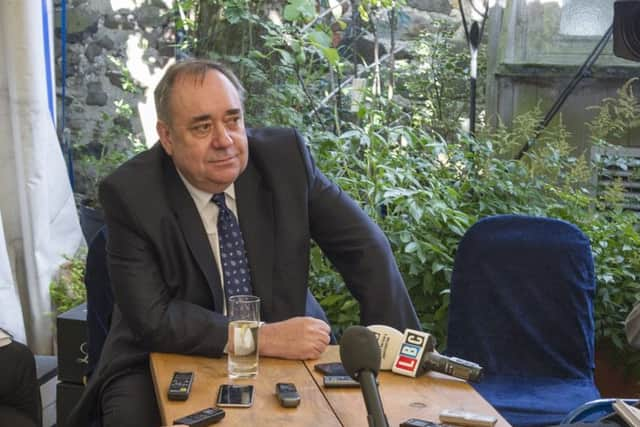 Alex Salmond speaks to the press yesterday