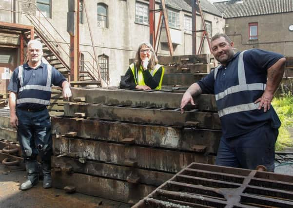 Derek Midleton and Shaun Young of Ballantines with Sue Walker of Inner Forth Landscape