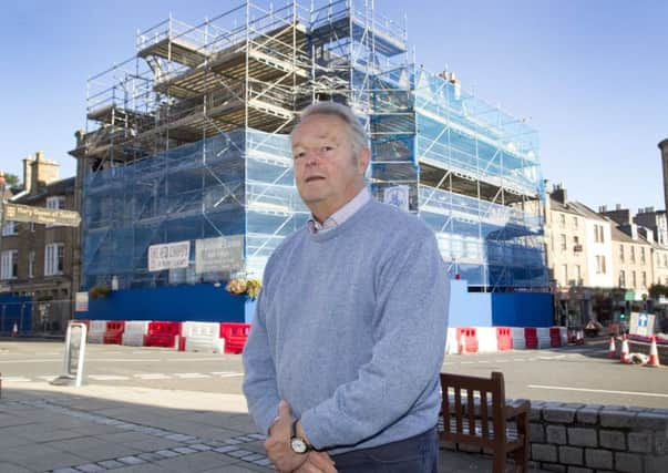 Jedburgh councillor Sandy Scott in Jedburgh square.