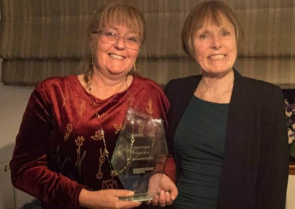 Jan Lythgoe and Catherine Leaney of the Bennachie Visitor Centre with the Tourist Hotspot of the Year Award