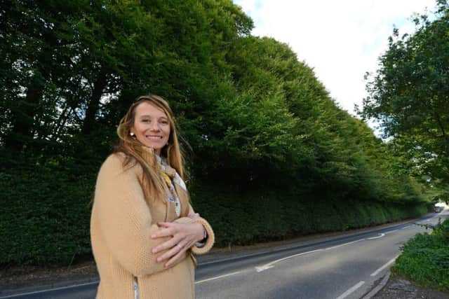 Claire Mercer Nairne, owner of the Meikleour Beech Hedge, in Meikleour, Perthsire, officially the biggest hedge in the world says she is struggling the maintain the historic hedge. Picture: SWNS