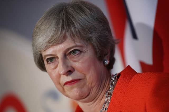 British Prime Minister Theresa May speaks to the media at the conclusion of the summit of leaders of the European Union in Salzburg, Austria. Picture: Sean Gallup/Getty Images