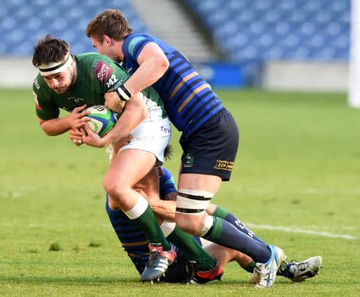 Hawick's Shawn Muir (left). Pic: SNS/SRU