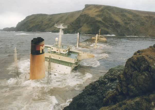 Nearly 85,000 tonnes of crude oil was spilled when the tanker Braer sank off Shetland in 1993. Picture: TSPL