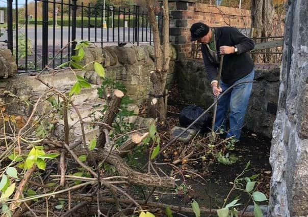 Easthouses war memorial has been tidied up by local volunteers.