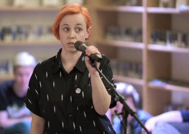 Slam poet Patty Vengeance gives a performance. Picture: Scott Carroll