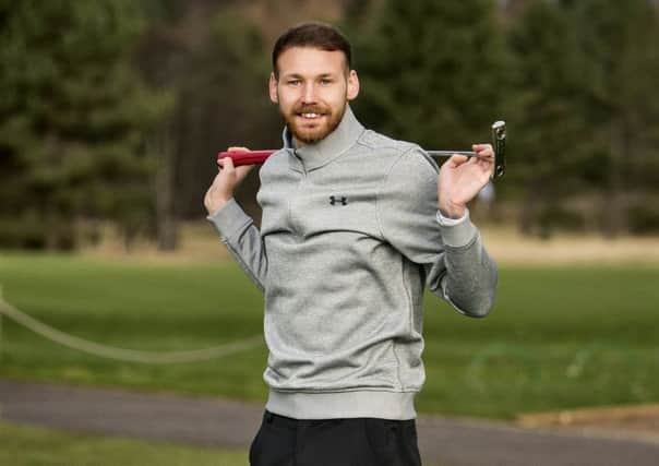 HIbs' Australian international winger Martin Boyle enjoys the club's annual golf day. Picture: Bruce White/SNS