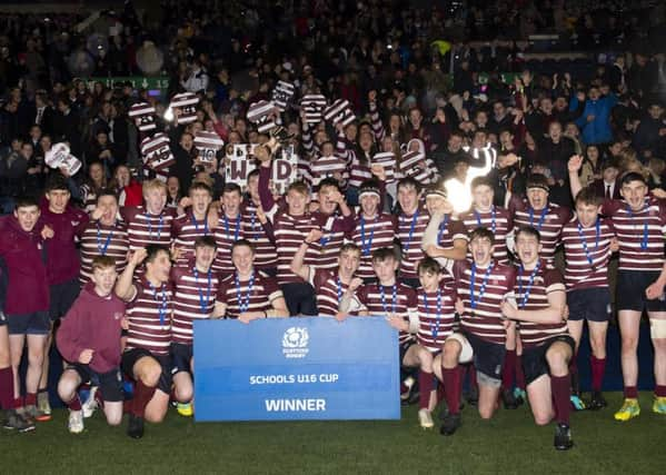 The Watson's U16 team celebrate at BT Murrayfield. Picture: Gary Hutchison/SNS/SRU