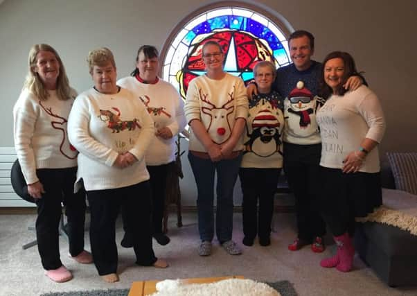 The Amazon team at Calum's Cabin.  L to R: Joyce Rew, Agnes Finnie, Kay Lynch, Margaret Smith, Gina Elliott, Jamie Walker and Gillian Maxwell.