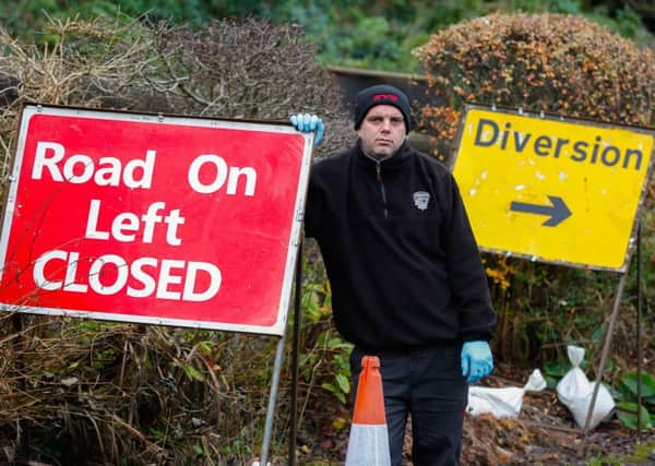 Clem Stephenson of C.S. Auto Repairs in Polton Village who is worried he will lose business as clients will not drive to him from Loanhead as Polton Road is treacherous in the winter.