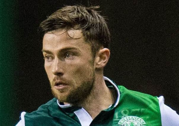 Lewis Stevenson in action for Hibernian. Pic: SNS