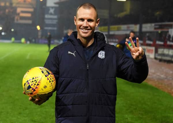 Kenny Miller celebrates his hat-trick against Hamilton. Picture: Paul Devlin/SNS