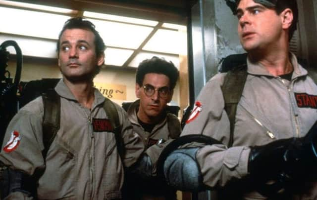 A scene from the original Ghostbusters movie, starring Bill Murray, Harold Ramis and Dan Aykroyd