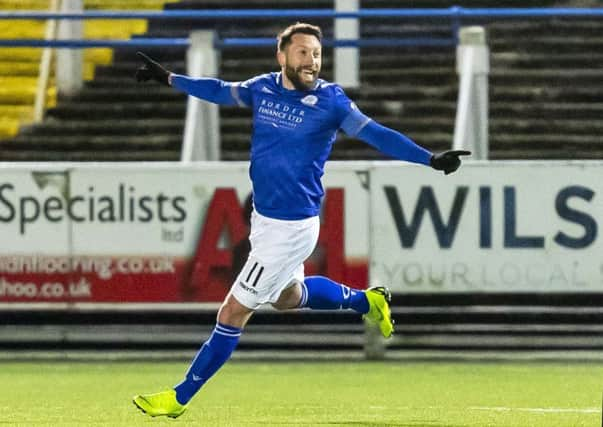 Stephen Dobbie celebrates after scoring to make it 2-0. Picture: Roddy Scott/SNS