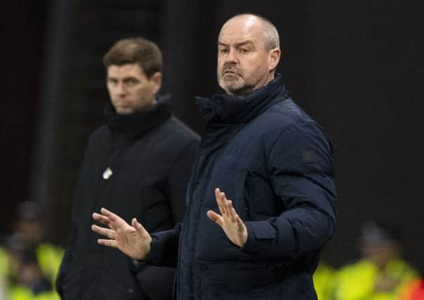 Kilmarnock manager Steve Clarke and Rangers boss Steven Gerrard. Pic: SNS/Alan Harvey