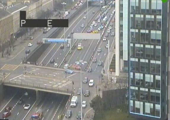 Two Injured After Major 11-vehicle Crash On M8 In Central Glasgow