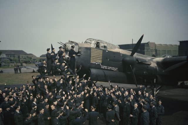 Celebrations at Waddington to mark Lancaster R5868 (S-Sugar) reaching 100 missions while serving with 467 Squadron in May 1944. Picture: PA